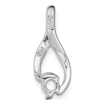 14K White Gold Fancy Diamond Mtg Slide Pendant – view 5