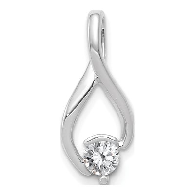 14K White Gold Fancy Diamond Mtg Slide Pendant – view 6