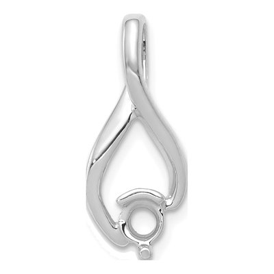 14K White Gold Fancy Diamond Mtg Slide Pendant