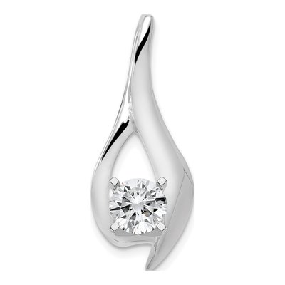 14K White Gold Diamond Slide Pendant