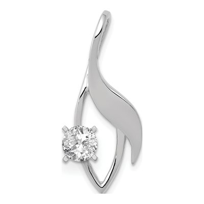 14K White Gold Peg-Set Fancy Slide Pendant
