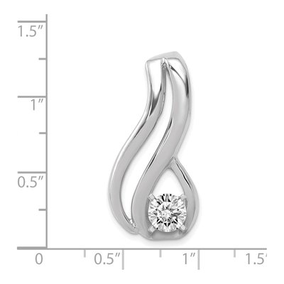 14K White Gold Peg-Set Diamond Fancy Slide Pendant – view 3