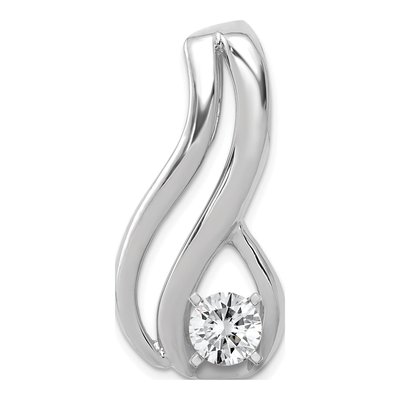 14K White Gold Peg-Set Diamond Fancy Slide Pendant