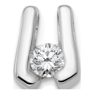 14K White Gold 1/5 ct tw Diamond Slide Pendant