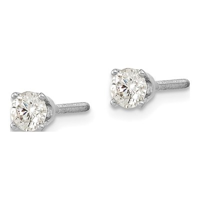 14K White Gold 1/3 ct tw 4.25mm Round Diamond Stud Earrings – view 2