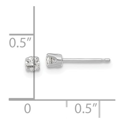 14K White Gold 1/20 ct tw 2.3mm Round Diamond Stud Earrings – view 2