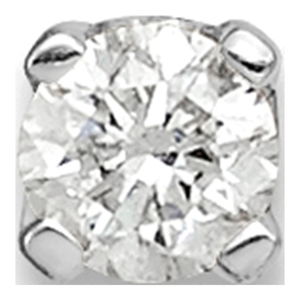 14K White Gold Single Diamond Stud Earring