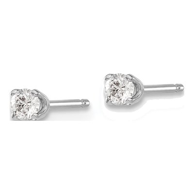 14K White Gold 1/15 ct tw 2.7mm Round Diamond Stud Earrings – view 3