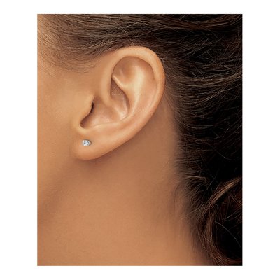 14K White Gold 1/15 ct tw 2.7mm Round Diamond Stud Earrings – view 4