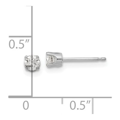 14K White Gold 1/8 ct tw 3.2mm Round Diamond Stud Earrings – view 4