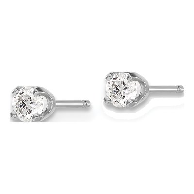 14K White Gold 1/6 ct tw 3.5mm Round Diamond Stud Earrings – view 2