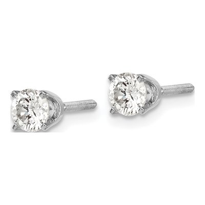 14K White Gold 3/8 ct tw 4.5mm Round Diamond Stud Earrings – view 2