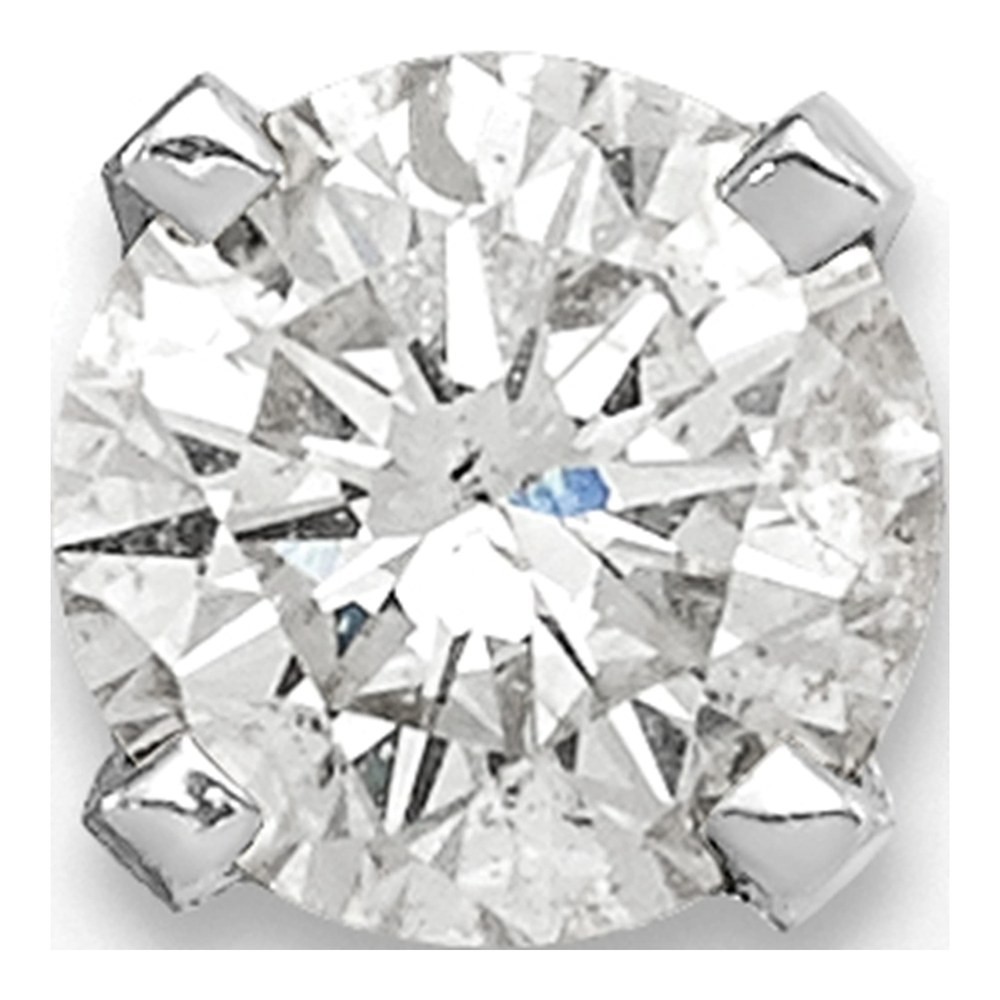 14K White Gold Single Diamond Stud Earring, 0.37 ct