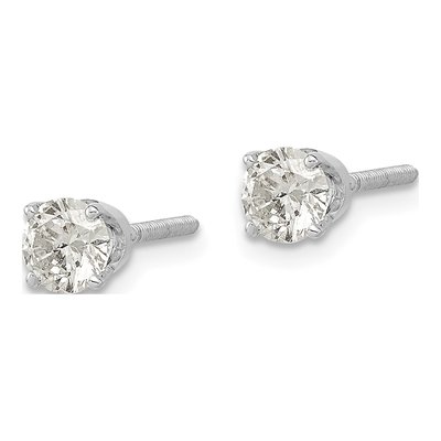 14K White Gold 1/2 ct tw 5mm Round Diamond Stud Earrings – view 2