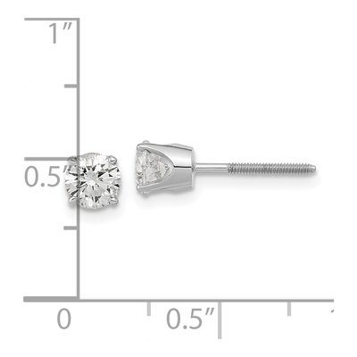 14K White Gold 1/2 ct tw 5mm Round Diamond Stud Earrings – view 4