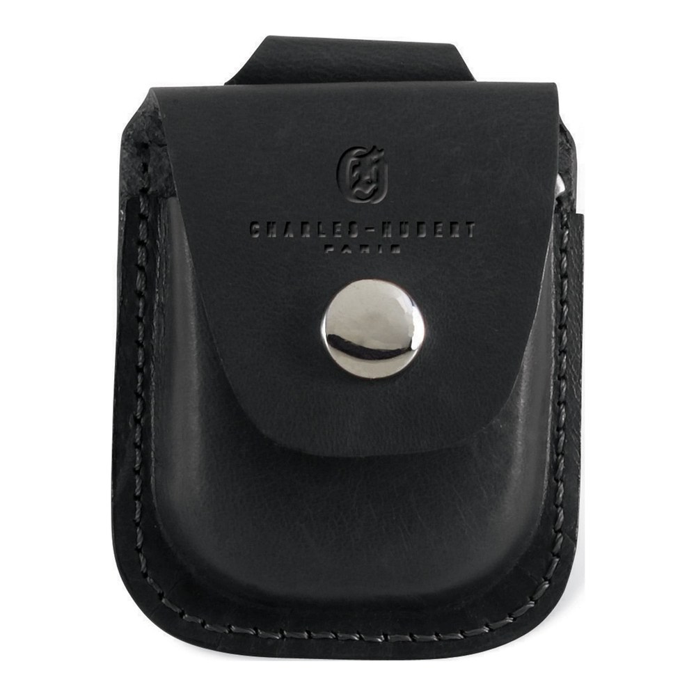Charles Hubert Black Leather Pocket Watch Holder
