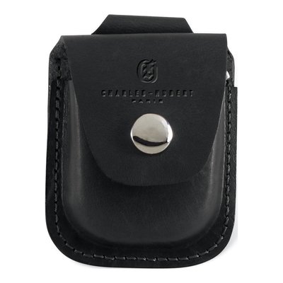 Charles Hubert Black Leather Pocket Watch Holder