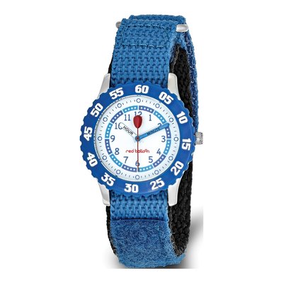 Red Balloon Kids Time Teacher Watch - Blue Velcro Band