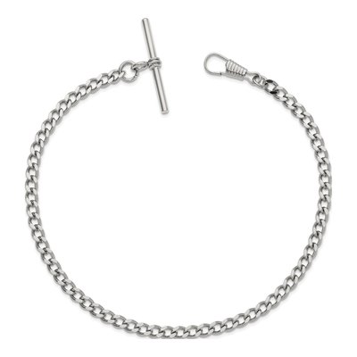 Men's Chrome-Finish Brass Bar End Pocket Watch Chain – view 3