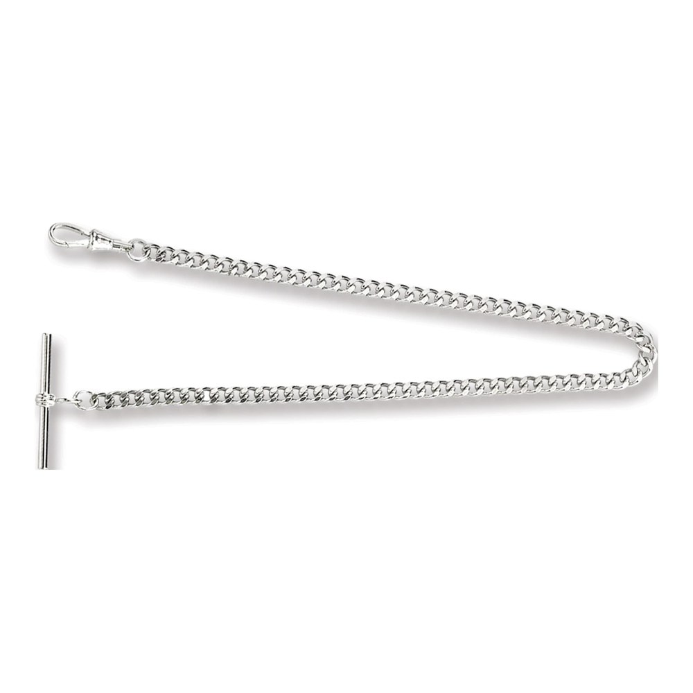 Men's Chrome-Finish Brass Bar End Pocket Watch Chain
