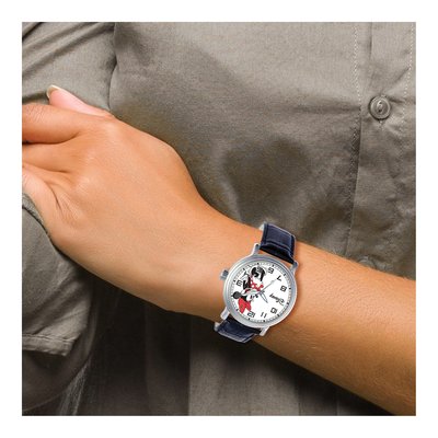 Disney Adult Size Black Leather Strap Minnie Mouse Watch – view 2