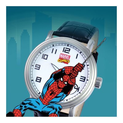 Marvel Spider-Man Men's Black Leather Watch – view 6