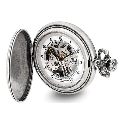 Charles Hubert Antiqued Skeleton Pocket Watch
