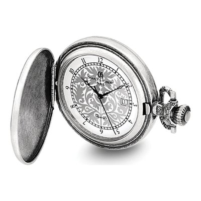 Charles Hubert Antiqued Floral Pocket Watch