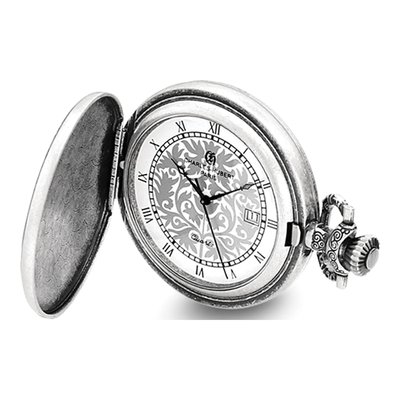 Charles Hubert Antiqued Floral Pocket Watch