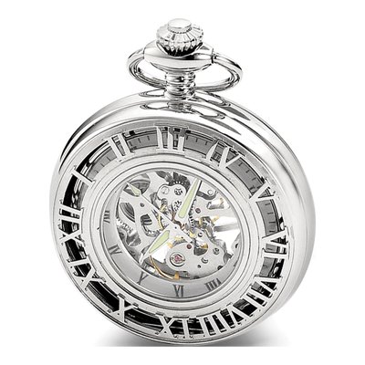 Charles Hubert Skeleton Pocket Watch, Chrome Finish – view 2