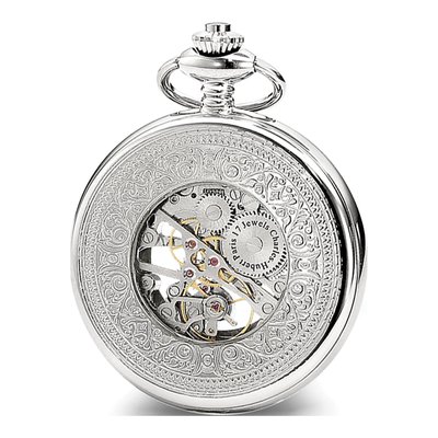 Charles Hubert Skeleton Pocket Watch, Chrome Finish – view 3