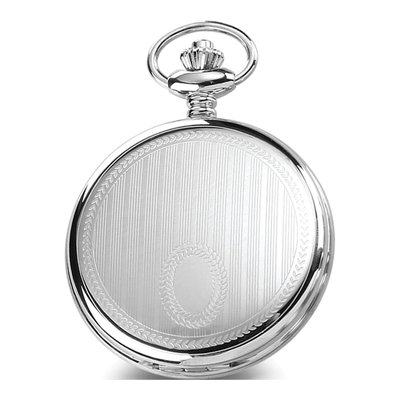 Charles Hubert Stainless Steel Striped Pocket Watch – view 2