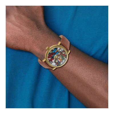 Marvel Spider-Man Gold-Tone Leather Band Watch – view 2