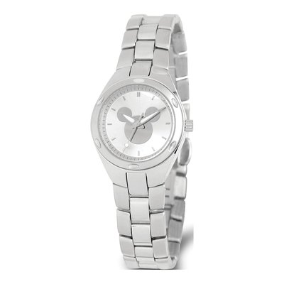 Ladies Disney Silver Dial Mickey Mouse Silhouette Watch