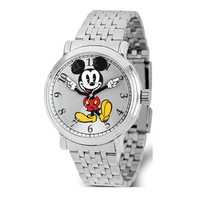 Disney Adult Size Silver-Tone Dial Mickey Mouse Watch