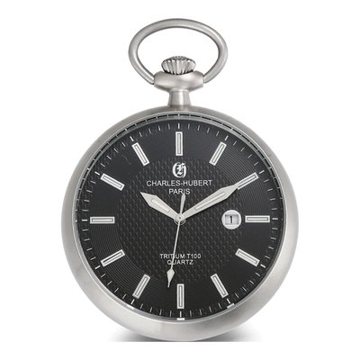 Charles Hubert Stainless Steel Pocket Watch