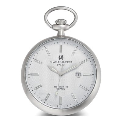 Charles Hubert Stainless Steel Pocket Watch