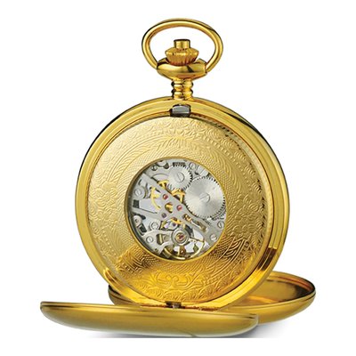 Charles Hubert IP-Plated Skeleton Pocket Watch – view 2