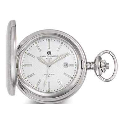 Charles Hubert Stainless Steel Tritium Pocket Watch