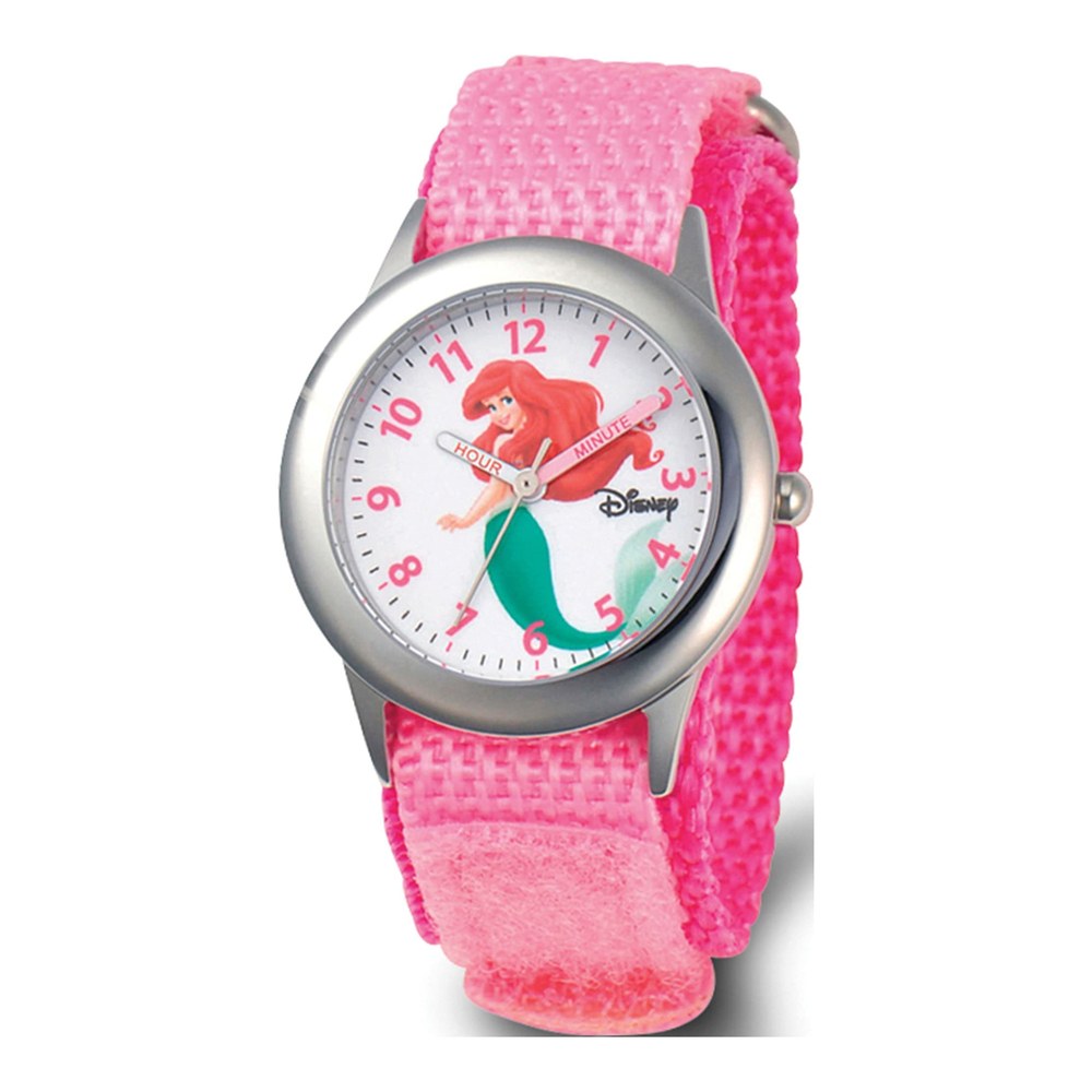 Disney Kids Ariel Pink Strap Time Teacher Watch