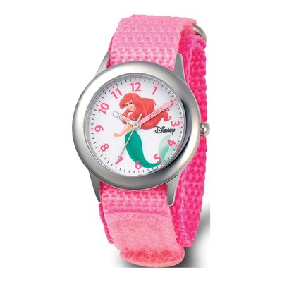 Disney Kids Ariel Pink Strap Time Teacher Watch
