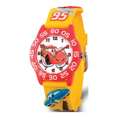 Disney Kids Cars Lightning Mcqueen Acrylic Time Teacher Watch