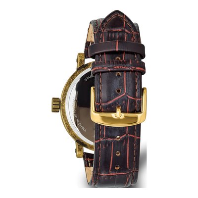 Marvel Adult Size Spider-Man Antique Gold-Tone Black Strap Watch – view 3