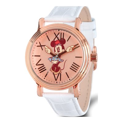Disney Adult Size Minnie Mouse W/Moving Arms Rose-Tone Watch