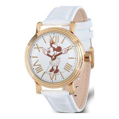 Disney Minnie Mouse Moving-Arms Watch, White Band