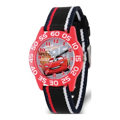 Disney Kids Cars Lightning Mcqueen Acrylic Time Teacher Watch