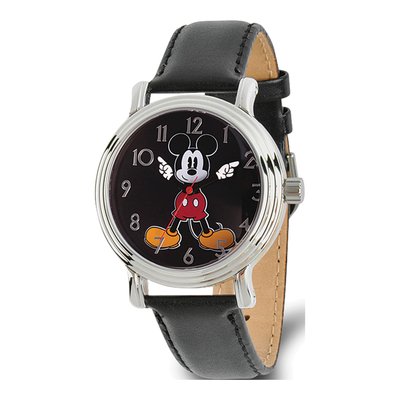 Disney Adult Size Black Strap Mickey Mouse W/Moving Arms Watch