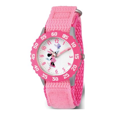 Disney Kids Minnie Mouse Pink Strap Time Teacher Watch