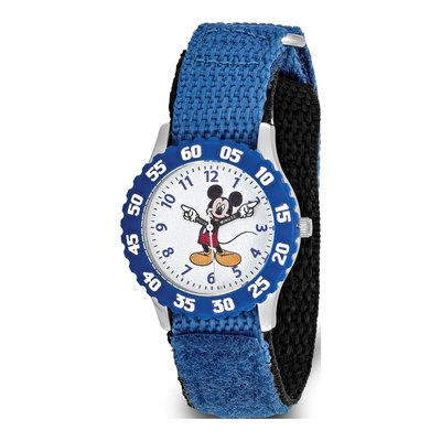 Disney Kids Mickey Mouse Blue Strap Time Teacher Watch