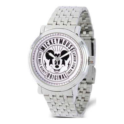Disney Mickey Mouse Silver-Tone Watch, Unisex